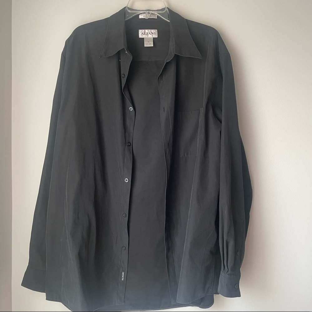 Alfani Men’s Black Dress Button Down Shirt Size XL